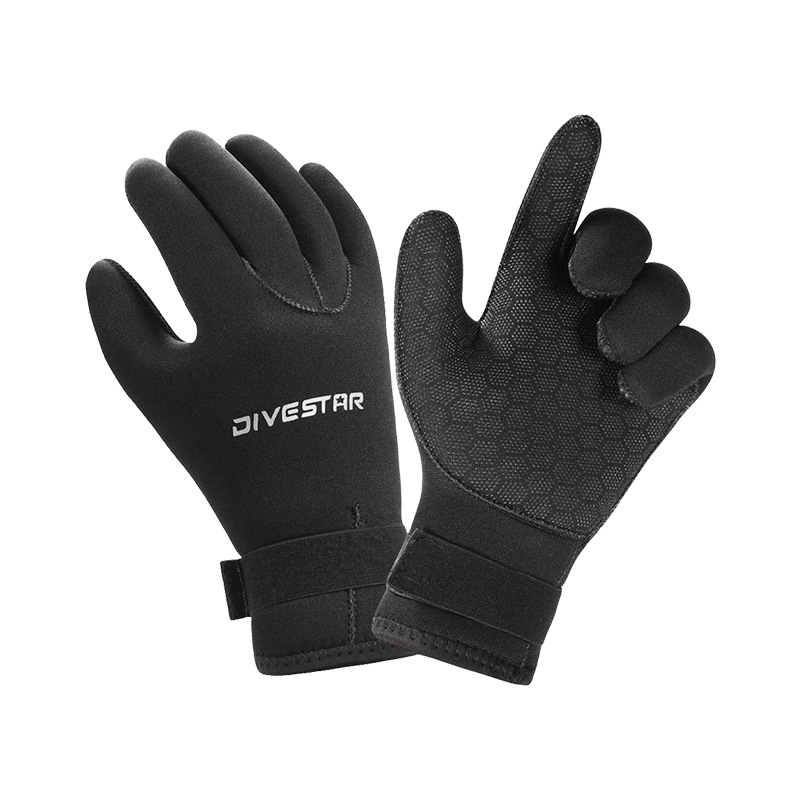 New 3mm/5mm diving gloves anti-slip wear-resistant camouflage anti-sting gloves catch fish fish winter swimming diving gloves details Picture