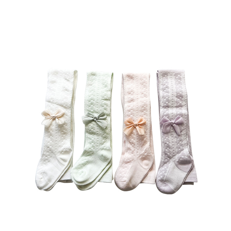 网眼儿童连裤白底实物图