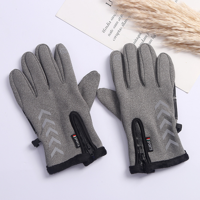 Cycling Touch Screen Men's Gloves Winter Outdoor Gloves Men's Electric Car Windproof Plus Fleece Waterproof Heating Gloves Cold Proof details Picture
