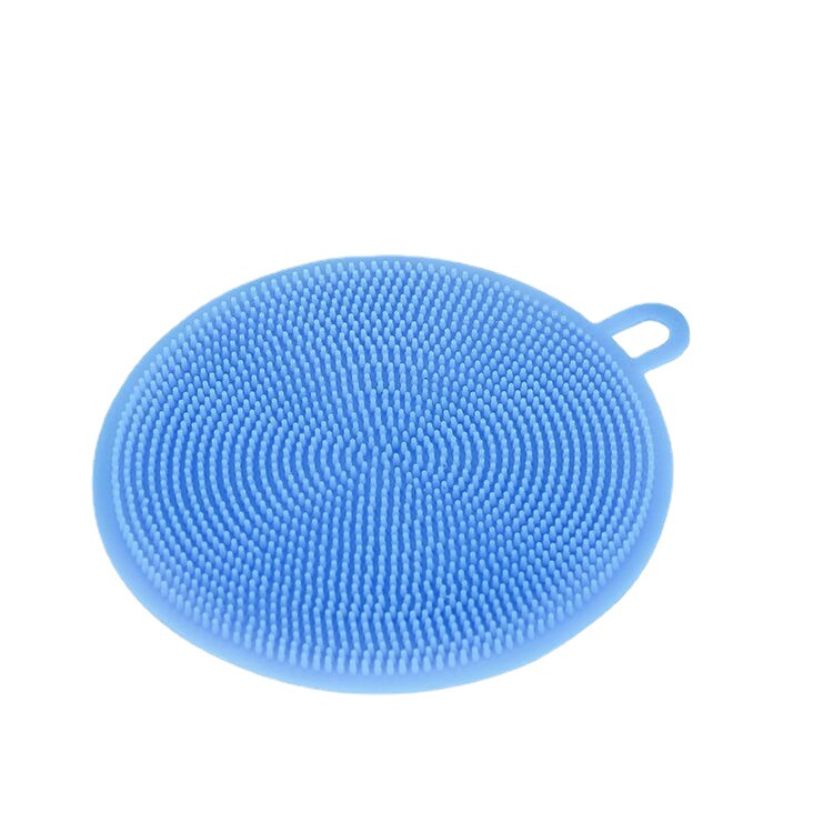 新款环保硅胶圆锅刷彩色乳胶洗碗刷厨房用双面洗碗布清洁球不沾油详情图5