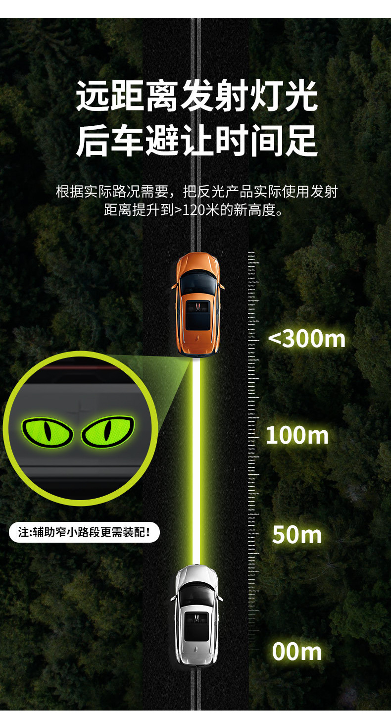 卡通反光恶魔眼睛反光车贴电动摩托车头盔汽车警示贴个性装饰车贴详情12