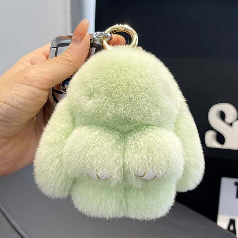 Rex rabbit fur dead rabbit pendant, keychain pendant, plush toy, little rabbit bag, pendant, doll, accessory, gift pic 6