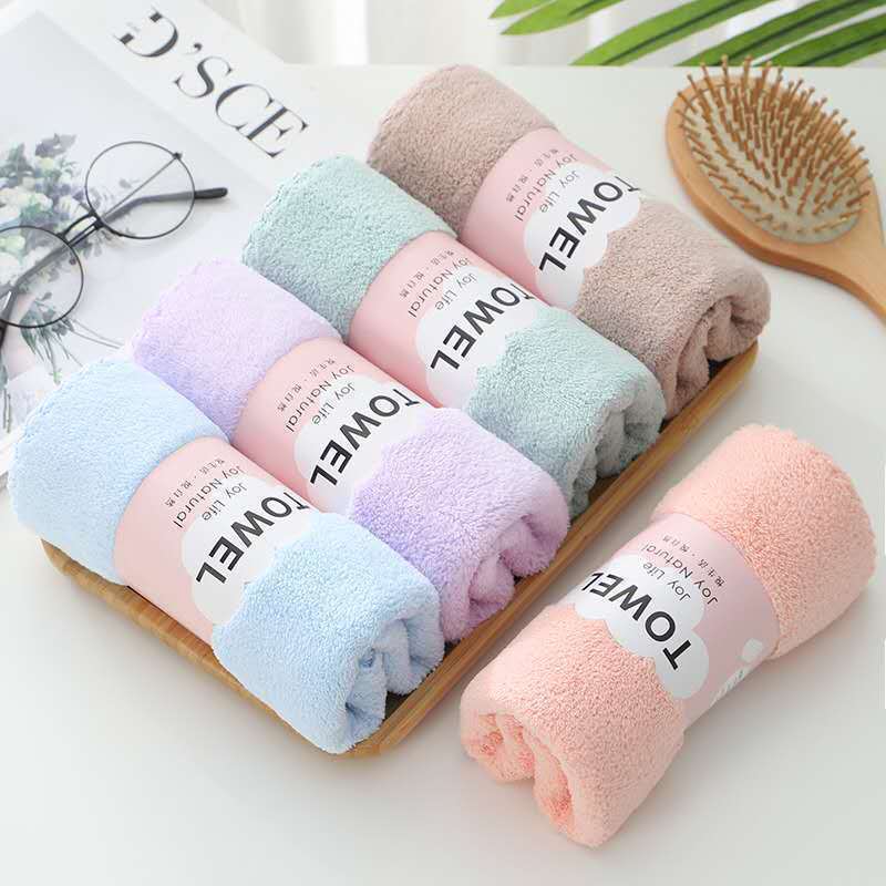 【 Chi Jia 】 High-density Warp Knitted Coral Fleece Colorful Large Towel, Soft and absorbent, wholesale gift LOGO towel