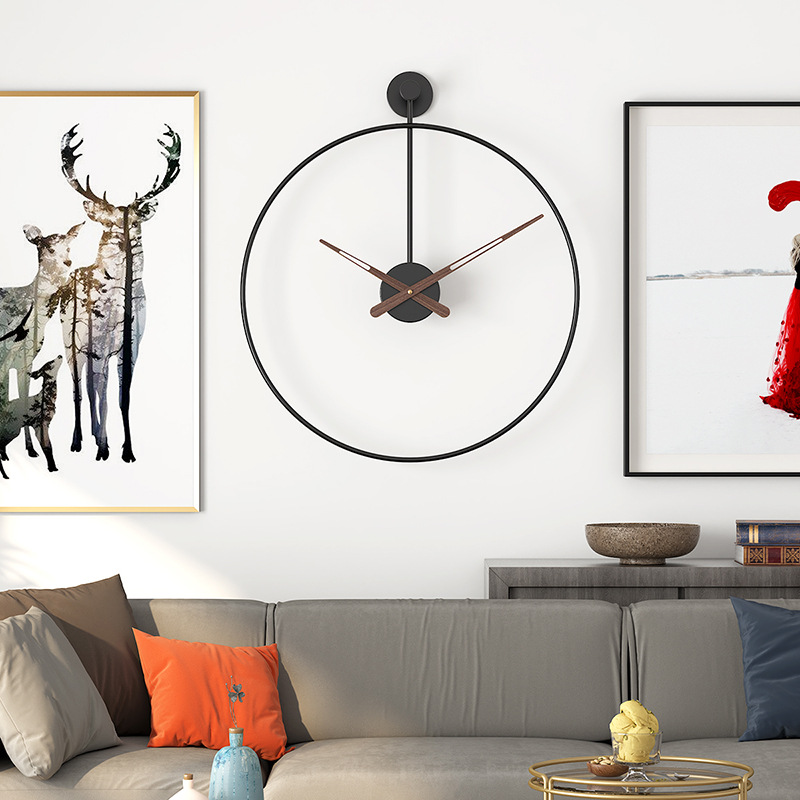 Nordic simple and elegant light luxury watch, Spanish minimalist wall clock, bedroom and living room home personalized silent wall watch details Picture