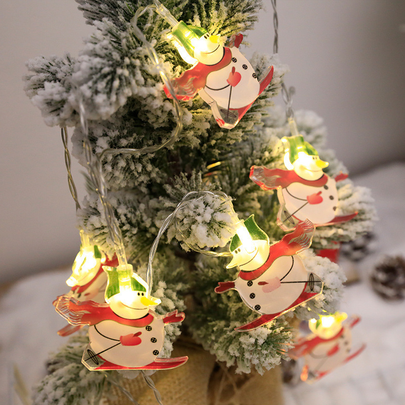 New Christmas light string LED, Santa Claus string light, battery box, USB snowman penguin shaped decorative color light Specification image