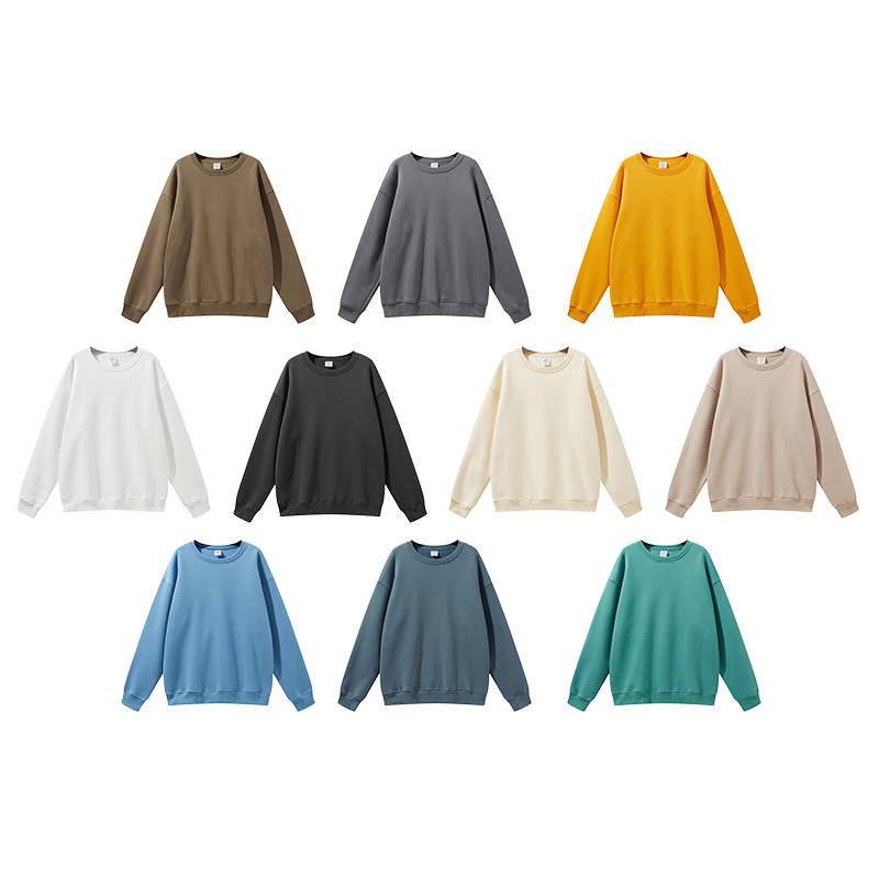 top round neck plush solid color large size sweatshirt men Specification drawing