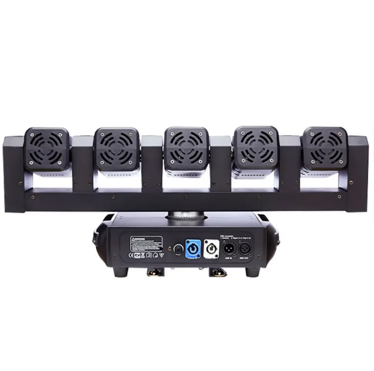 Five-eye moving head beam light LED, five-eye scanning strobe light, Five-Finger Sword stage performance, nightclub and bar lighting Application Scenario