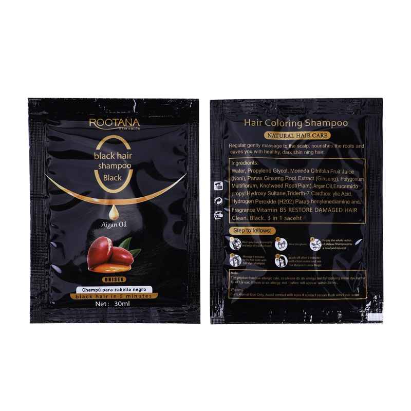 Rootana Black Hair Shampoo Cross-Border Hair Dye Foreign Trade Hair Dye Export Hair Dye Wash Black Shampoo details Picture