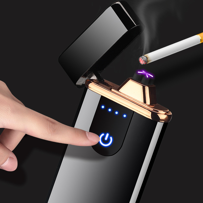 网红新款打火机创意触屏电子点烟器USB充电脉冲打火机便携点烟器详情图2