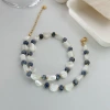 A high-quality, retro Chinese-style shell pearl natural stone necklace collarbone chain with a unique design sense and a versatile style Specification image