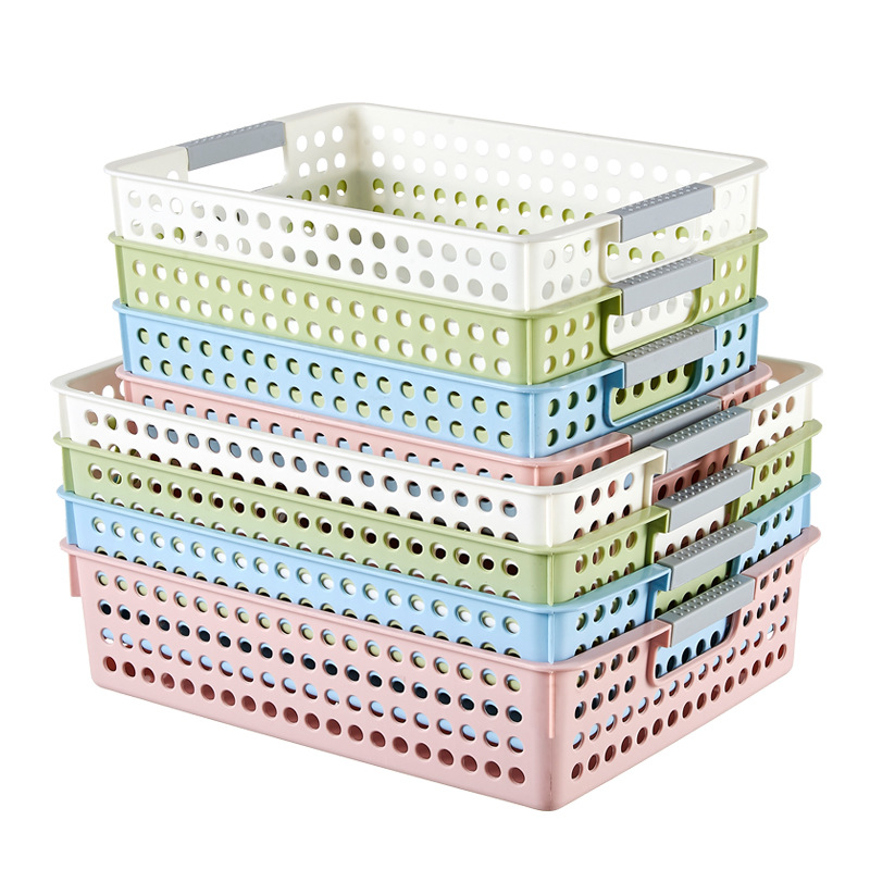 Plastic Storage Basket Desktop Debris Storage Box Rectangular Kindergarten Snack Toy Storage Basket Storage Basket Small Basket Item Picture