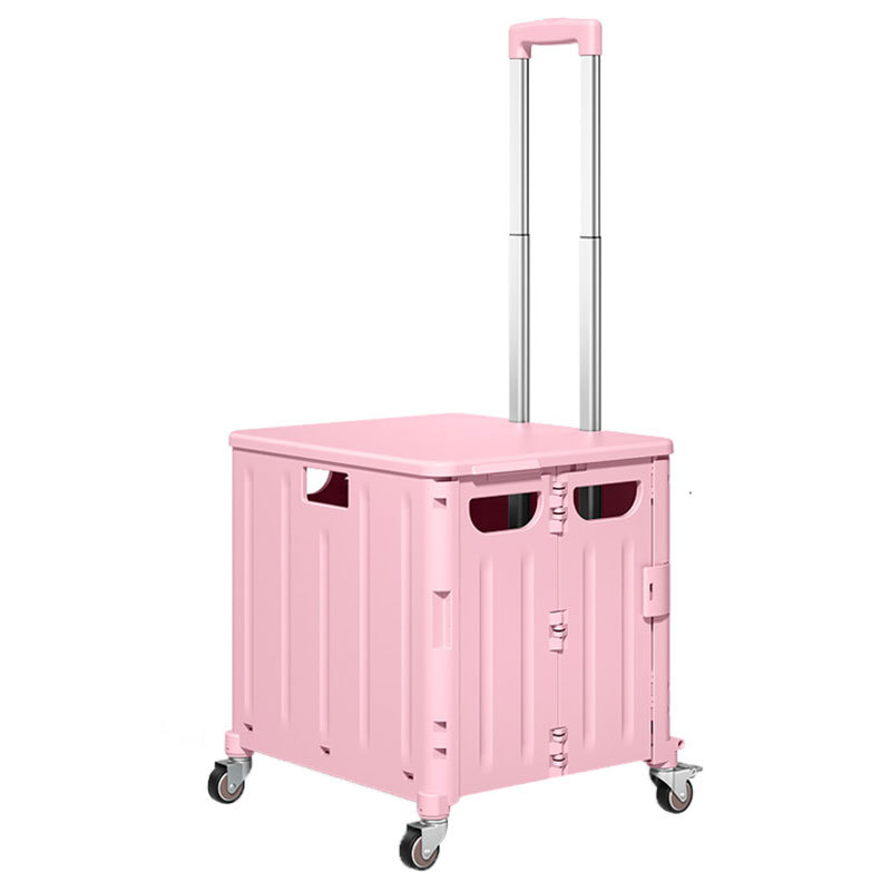Grocery Cart Household Storage Plastic Folding Shopping Cart Outdoor Picnic Rod Camping Cart Item Picture