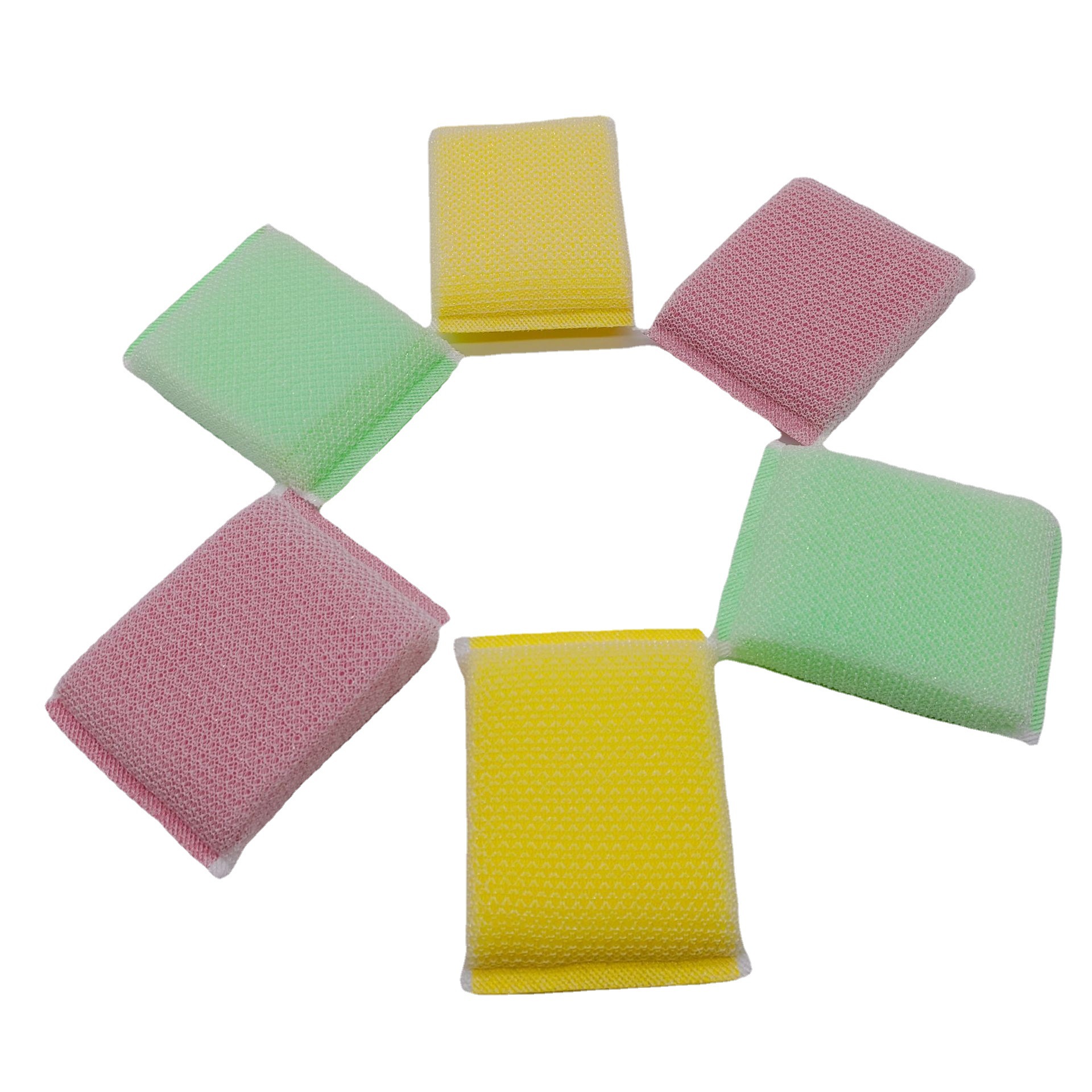 Three-piece thickened color brush King Dishwashing sponge brush scouring pad multi-functional cleaning magic tool, one-yuan or two-yuan supply Item Picture