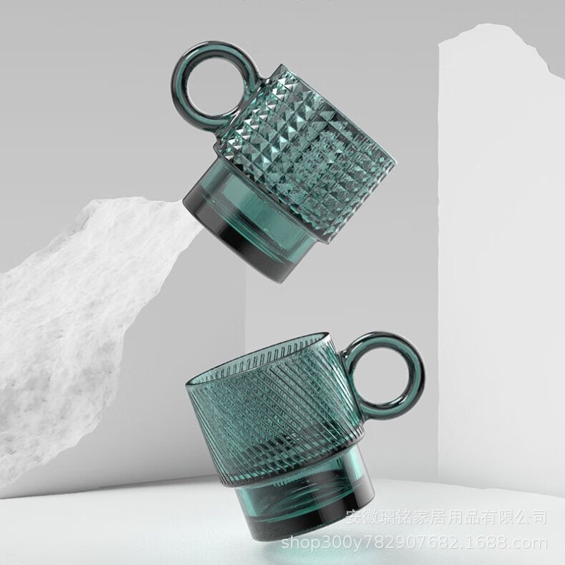 Taza de vidrio resistente al calor simple ins feng shui taza de agua para el hogar pequeña taza de regalo de actividad refrescante Specification image