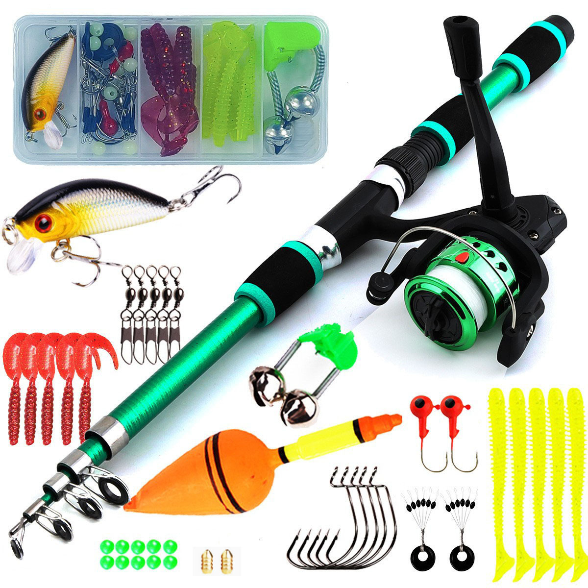Ultra-short fishing rod and wheel set, 1.8-meter children's fishing rod and fishing gear set, cross-border bestseller, Amazon TEMU, AliExpress