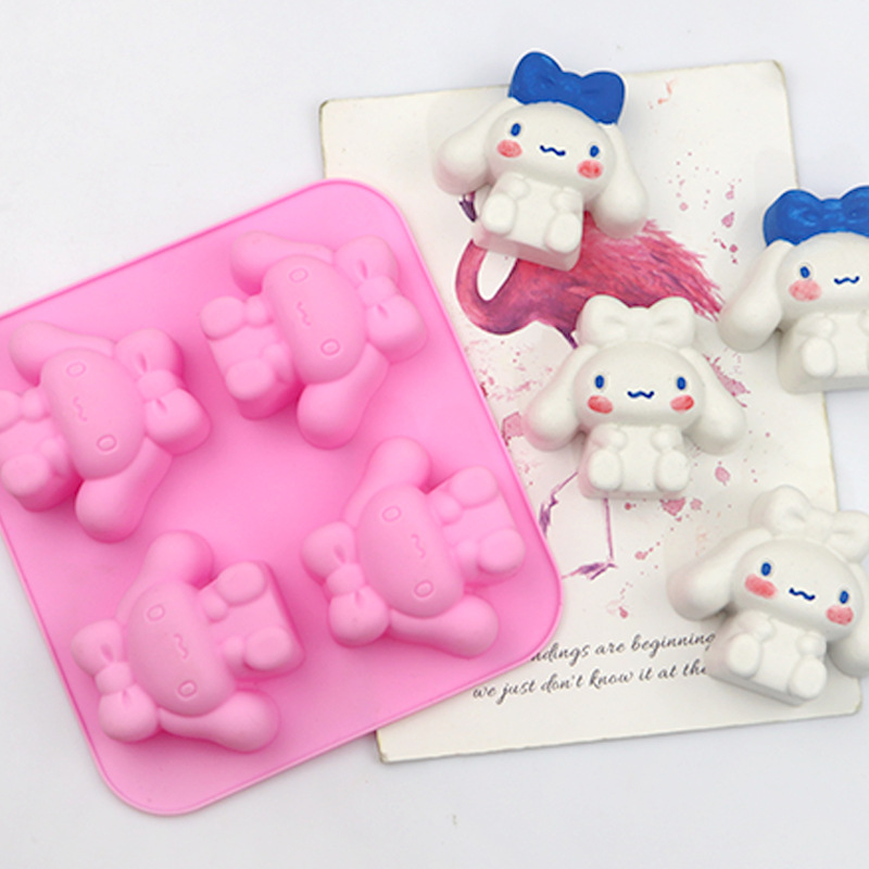 Minghao 4 Even Yugui Dog Silicone Cake Mold Baby Complementary Food Tools Cartoon Hand Soap Mold High Temperature Resistance full figure