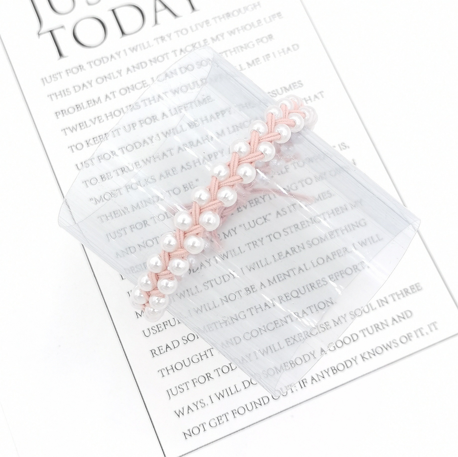 Verano 2021 nuevo estilo pearl trenzado cuerda de pelo cute estudiante mano trenzada pulsera para adultos cola de caballo anillo de pelo accesorios de pelo Specification image