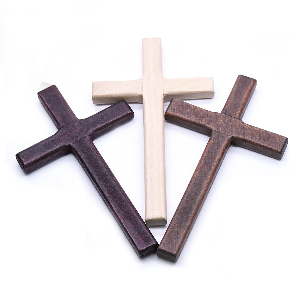 Cross-border e-commerce 12*7cm pure handcrafted wooden cross, hand-held cross gift items