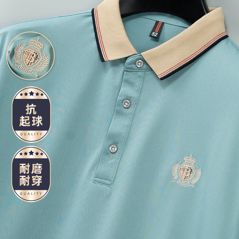 Summer men's short-sleeved T-shirt, men's ice silk polo shirt, business casual men's wear, moisture-absorbent and breathable dad's wear Application Scenario