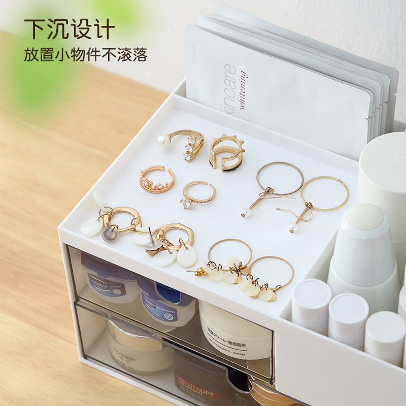 Aiyouhui desktop storage box, Cosmetics dust-proof acrylic drawer, multi-compartment student desk, miscellaneous storage box Specification image