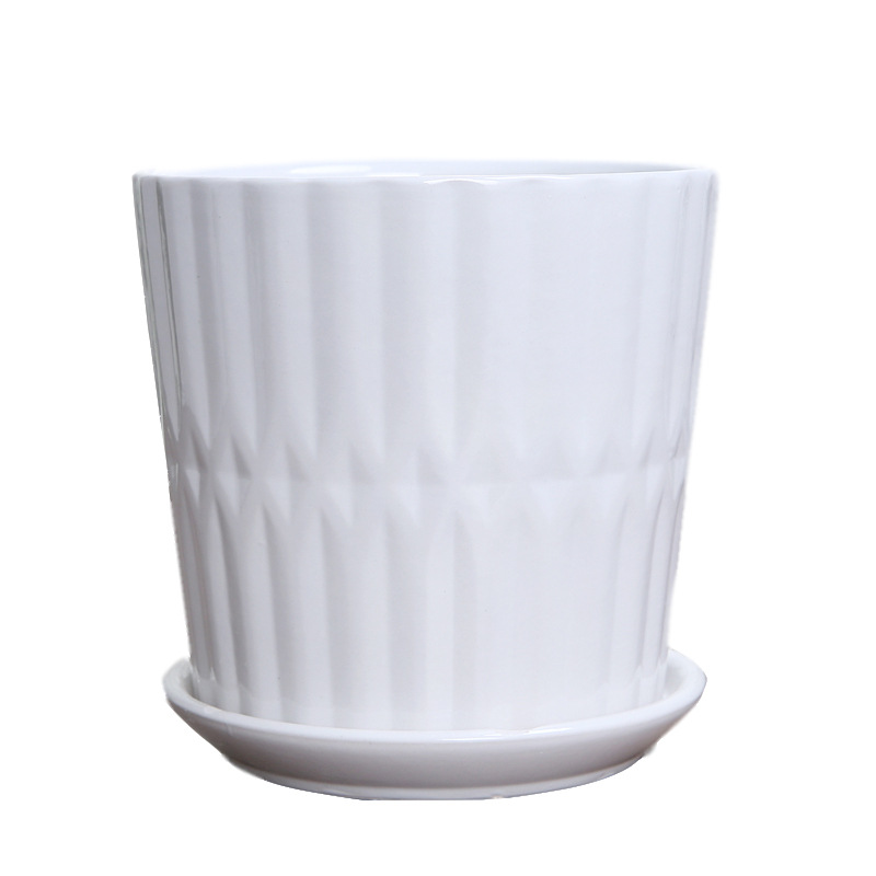 Net Red Flower Pot Ceramic Large Medium Size Home Green Plant Green Plant White Phalaenopsis Wholesale Item Picture