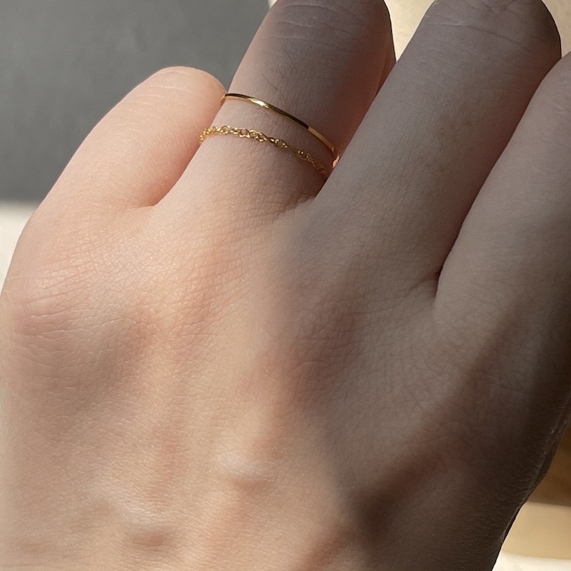 Explosive, beautiful and non-fading, 0.5mm arc-shaped smooth surface, 14k versatile ultra-fine ring, women's plain ring, joint ring, little finger ring Application Scenario