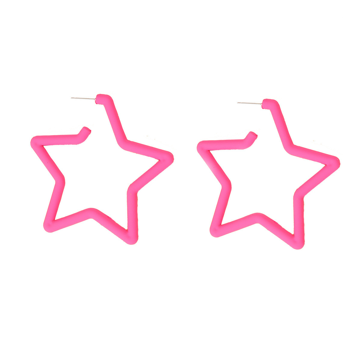 New cross-border earrings from Europe and America: Barbie pink best-selling set, rose red geometric versatile summer earrings for women with a vacation style Application Scenario