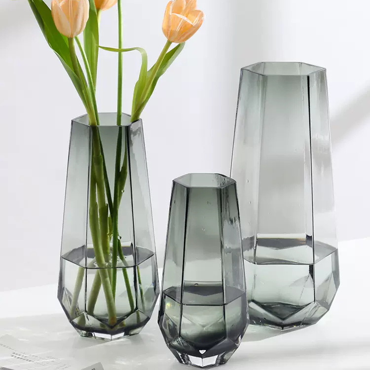 Net Red Nordic Simple Creative Glass Vase Transparent Water Raised Flower Arrangement Rose Lily Machine Living Room Decoration Home details Picture