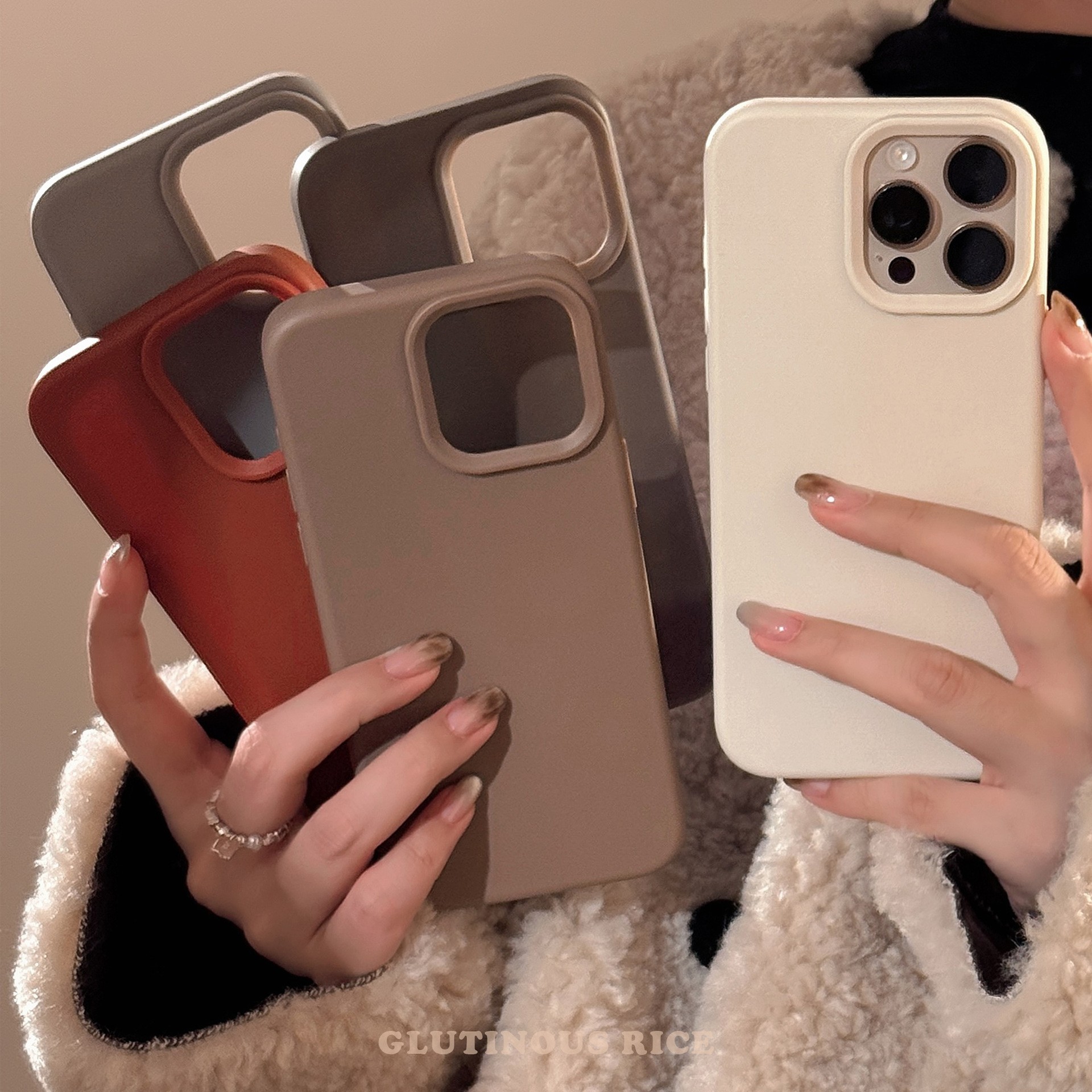 The Maillard solid color iphone16pro max is compatible with 15 iPhone 17 phone cases, 14 high-end and simple, 13 shockproof