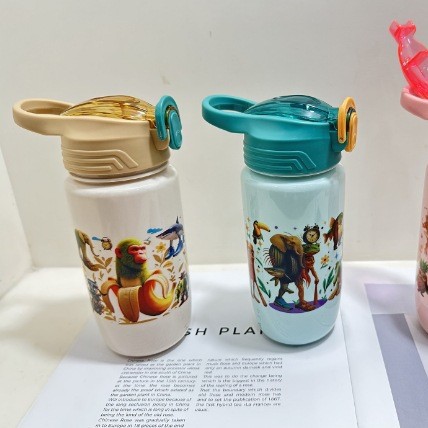 Overseas best-selling products: Shan Hai Jing series water cups, children's water cups, straw drinking water kettles, student portable space cups full figure