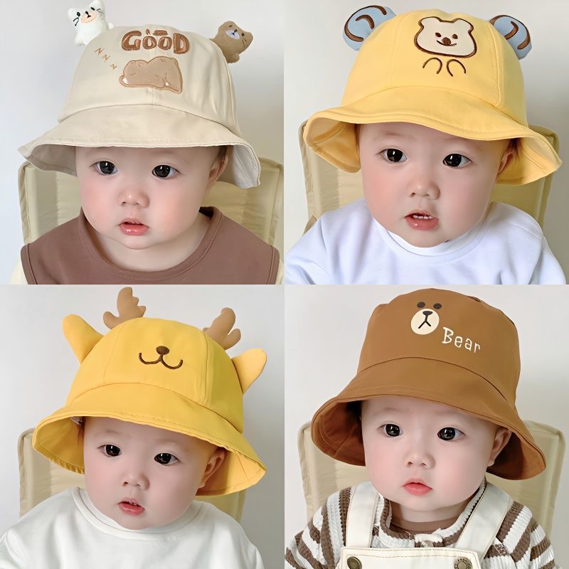 Baby hats, thin spring and autumn styles, summer children's sun hats, boys' baby basin hats, girls' cute and super adorable fisherman hats