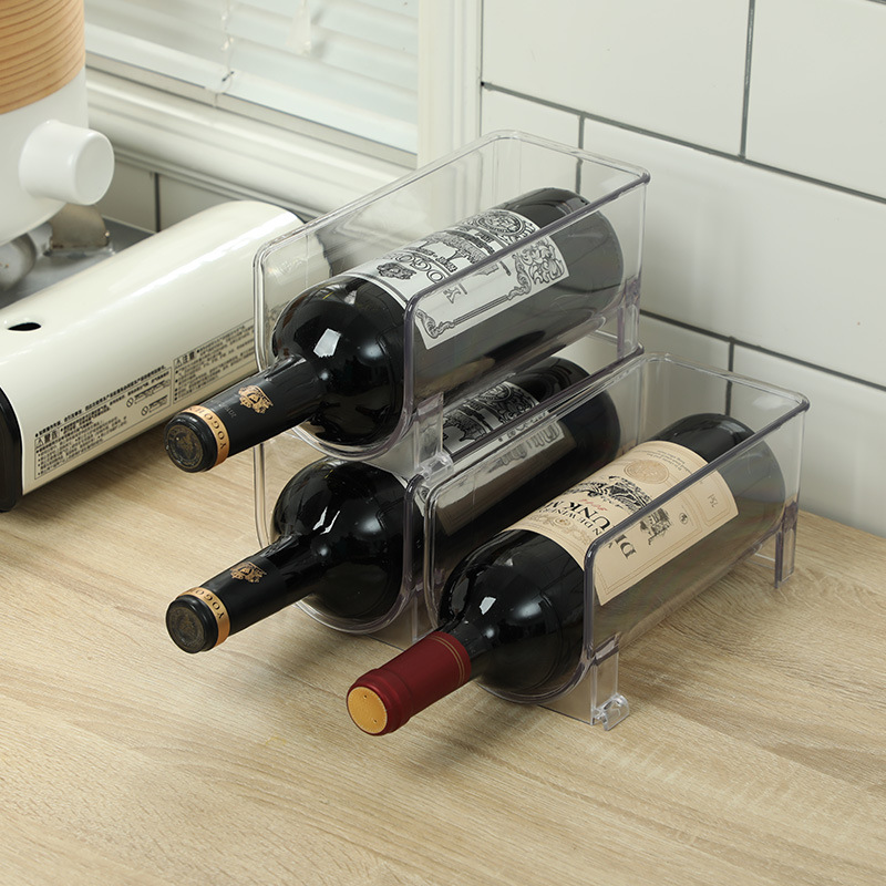 Pet Storage Box Portable Simple And Transparent Home Kitchen Refrigerator Wine Rack Wine Rack Desktop Beer Storage Rack details Picture