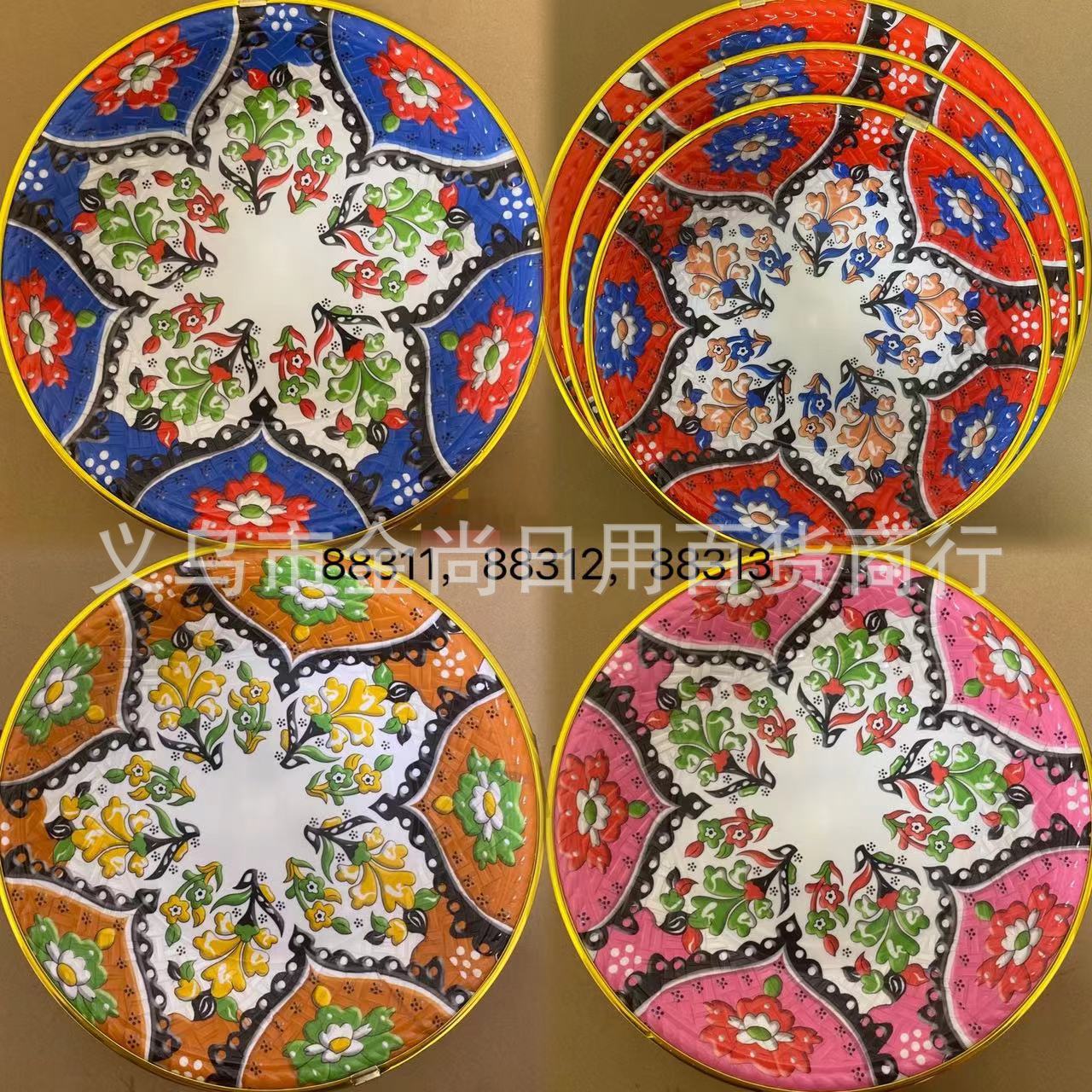 Home fruit plate, exquisite dinner plate, retro plate, creative plate, fruit plate, home melon seed and fruit plate Specification drawing