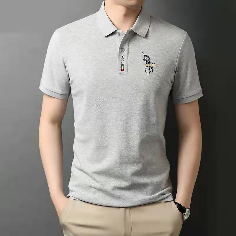 Summer's new short-sleeved men's fashion trend brand pure cotton men's polo shirt, business casual lapel short-sleeved T-shirt for men Specification image