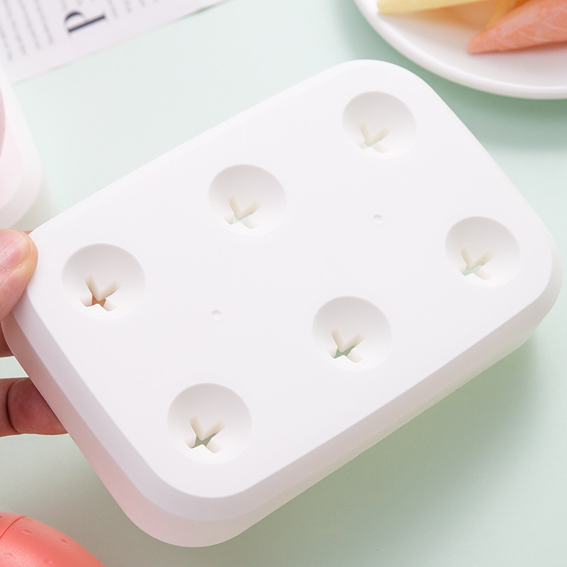Cute fresa helado molde de silicona de grado alimenticio para niños caja de hielo hielo abrasivos para palitos para el hogar helado casero Application Scenario
