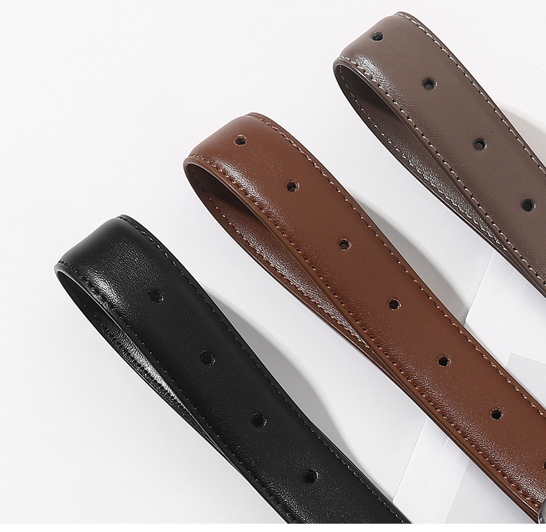 新款韩版女士皮带方扣真牛皮腰带针扣时尚百搭装饰牛仔裤连衣裙带详情7