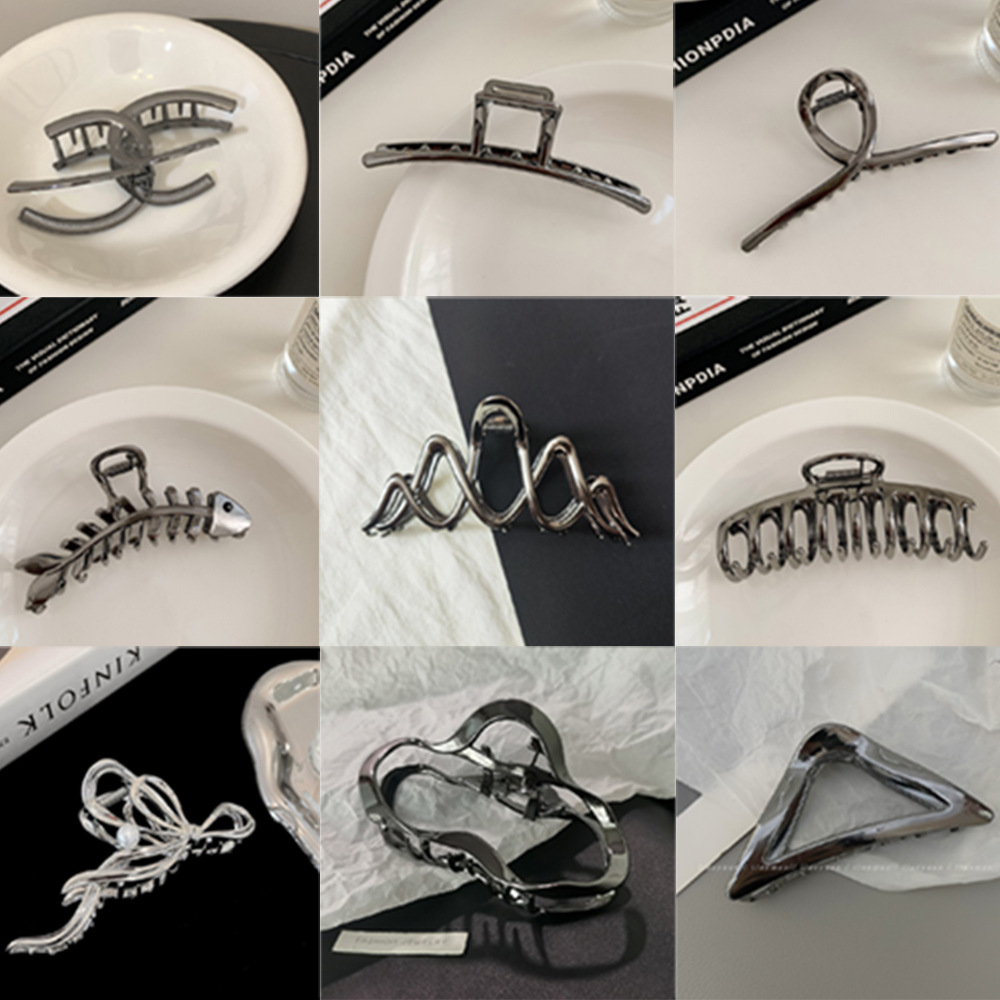 Back Of The Head Large Metal Hair Clip Korean Version Of Ins Wind Female Summer Pan Hair Grab Clip Advanced Sense Alloy Network Red Shark Clip