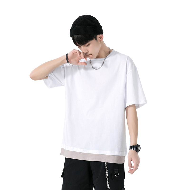 A new summer style American high street round-neck short-sleeved T-shirt for men with loose and simple printed half-sleeved top Item Picture