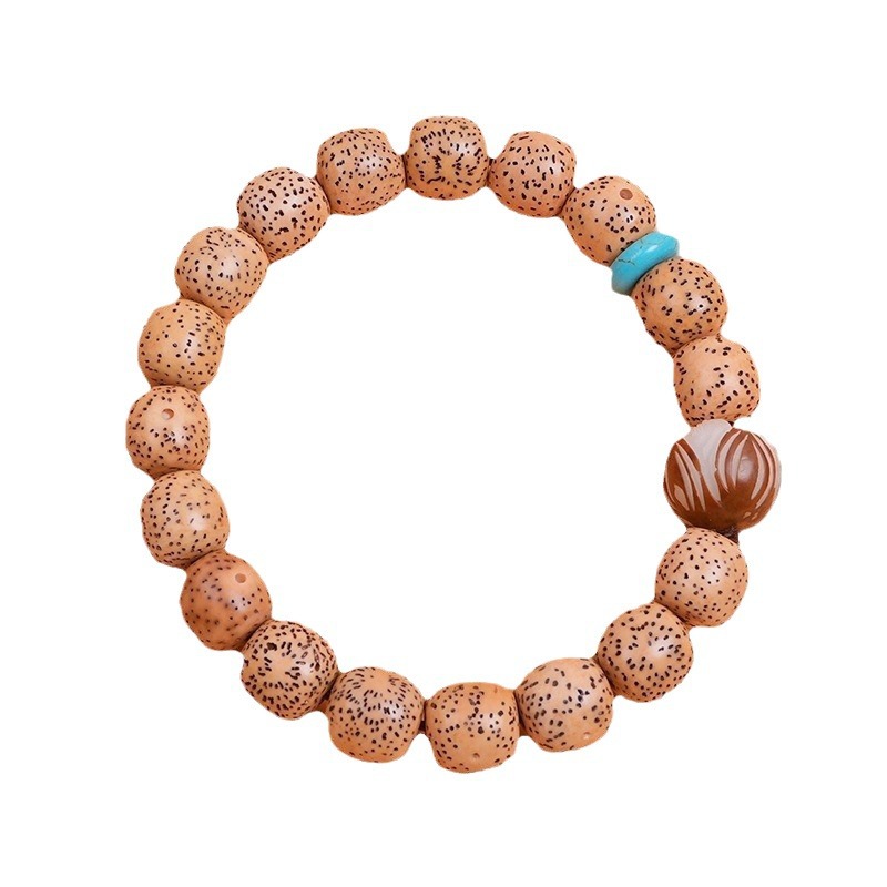 Estrella luna bodhi mano cadena de un círculo viejo tipo de barril con shushan turquesa white lotus pulsera bodhi perlas de buda pulsera Item Picture