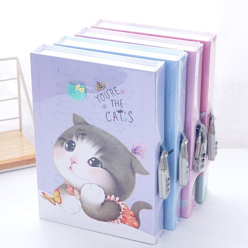 Qianyu Culture Password Lock Diary With Lock Children's Multi-Function Secret Notepad Color Pages Diary Children Gift Set