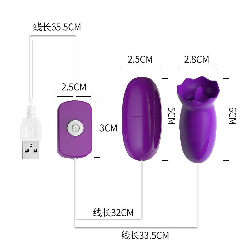 USB double jump egg wire control strong vibration sex toy tongue licking bounce female masturbation sex products Application Scenario