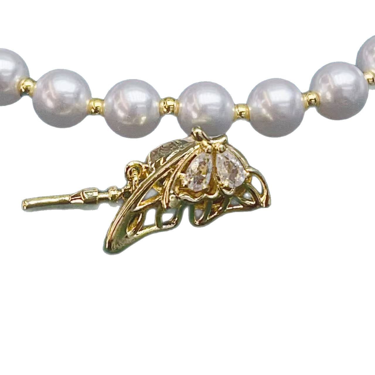 New bracelet and necklace clasp zircon butterfly style gold inlay clasp press clasp copper-plated real gold DIY jewelry accessory Item Picture