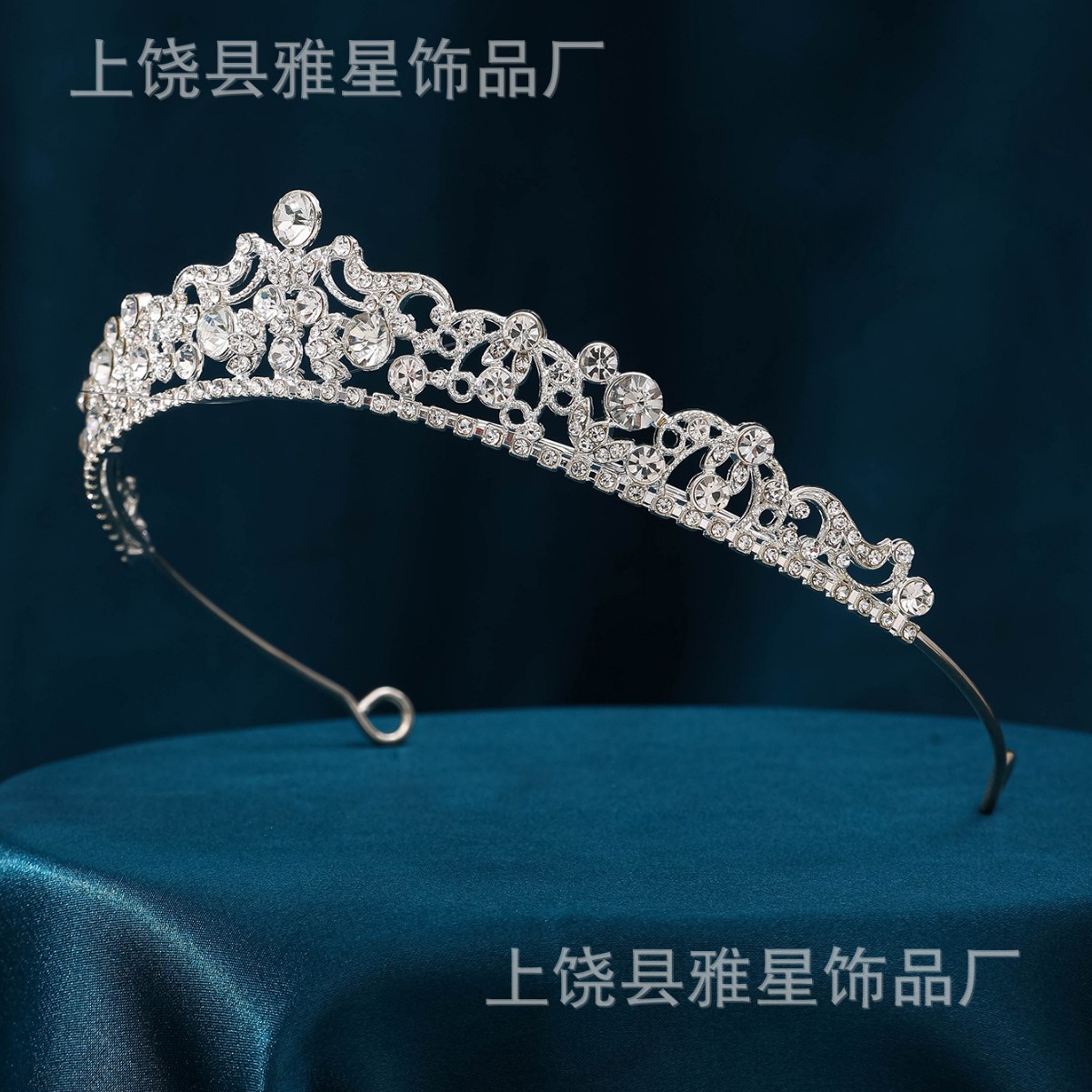 2025 New bride's crown, exquisite European and American wedding dress accessories, alloy full diamond simple wedding headwear, cross-border Specification image