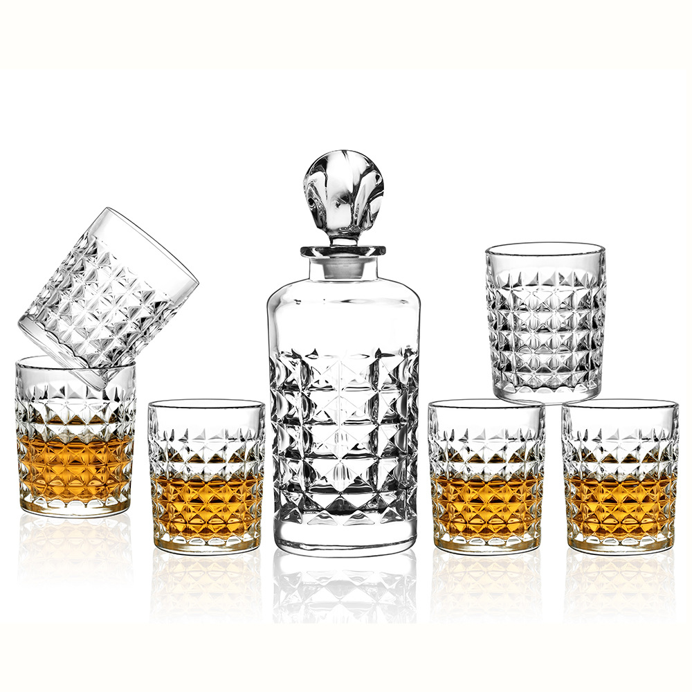 7 Piece Glass Whisky Glass Decanter Set Wine Glass Men's Gift Whisky Glass Set Item Picture