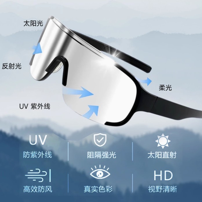 跨境户外骑行眼镜男女款登山运动防风防紫外线护目镜太阳镜潮流