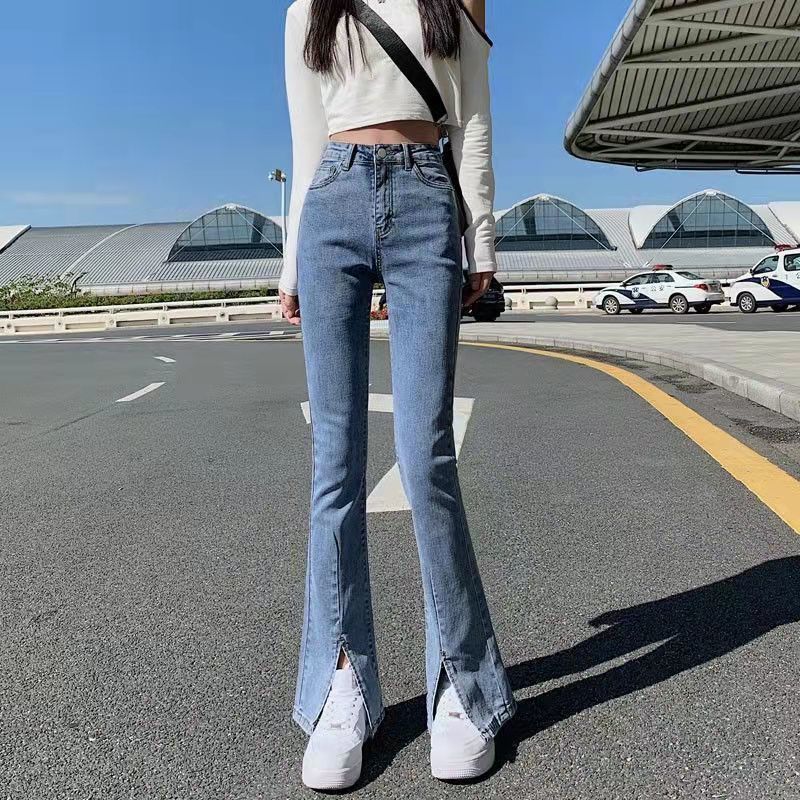2022 Summer New women's denim trousers, Korean style loose and versatile Haren wide-leg pants, foreign trade women's dad pants Specification image