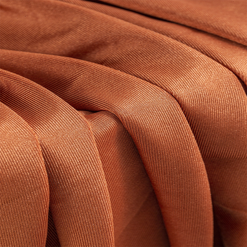 全涤透气弹力柔软经编有光丝光绒针织单面布料白底实物图