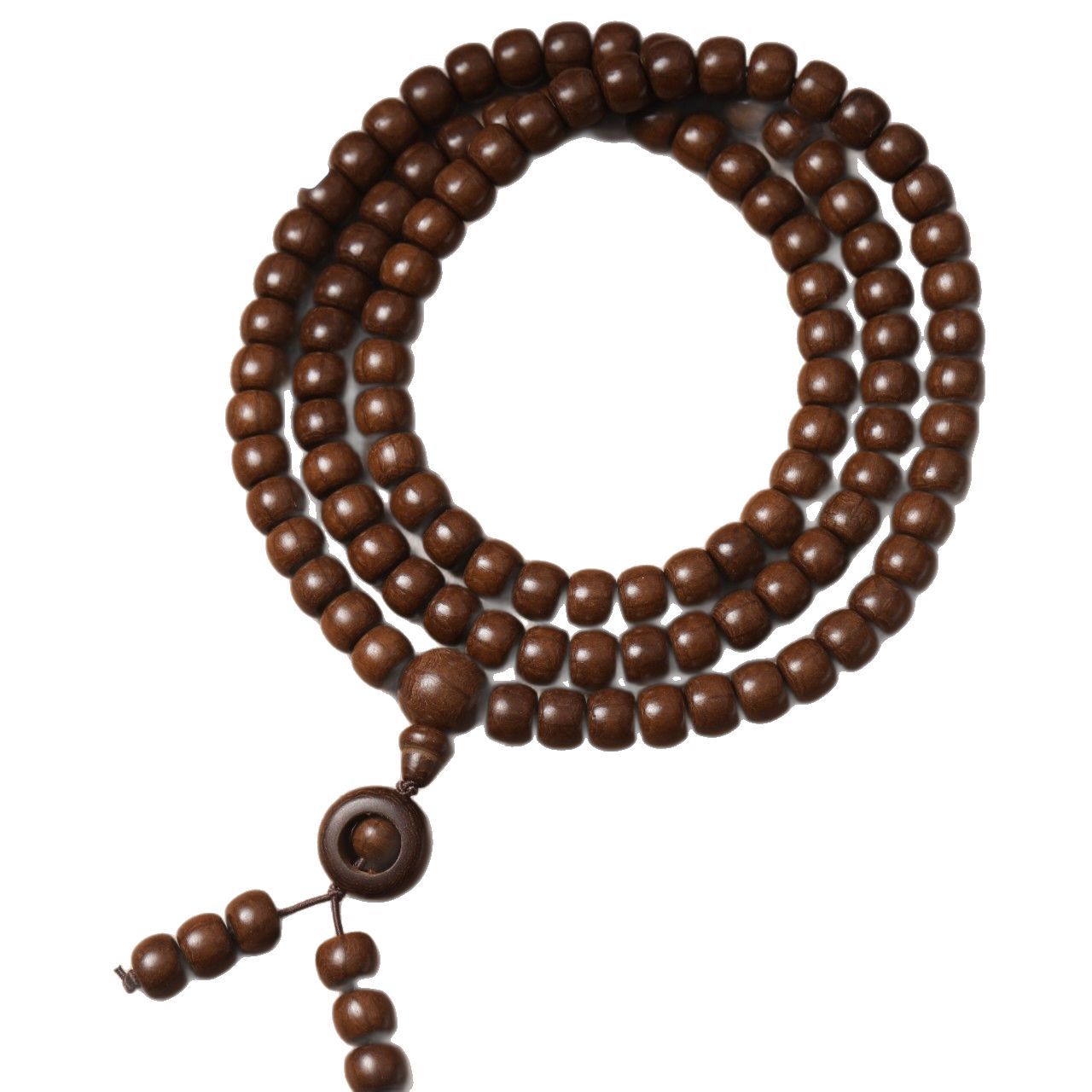 Natural six-path wood hand-held prayer beads, authentic six-path Dragon Subduing wood bracelet, retro and simple six-path wood bracelet neck pendant Item Picture