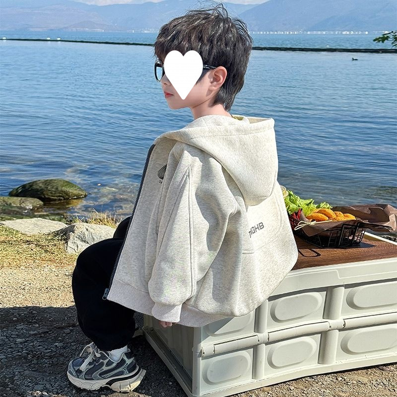 男童外套春装2024新款儿童春秋款连帽卫衣开衫休闲上衣男孩洋气潮细节图