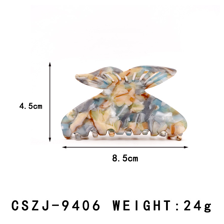 Early spring color Korean-style butterfly claw clip, new acetate hair clip, sweet and elegant gradient floral shark clip at the back of the head details Picture